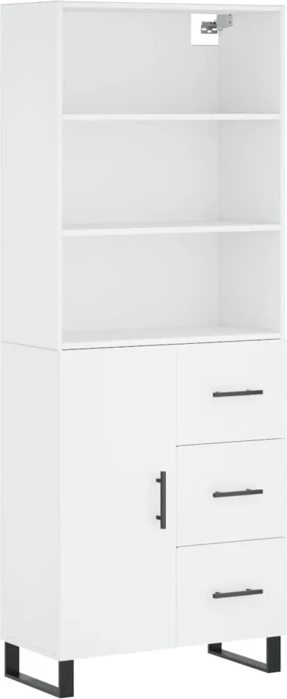 vidaXL Dulap înalt, alb, 69,5x34x180 cm, lemn compozit