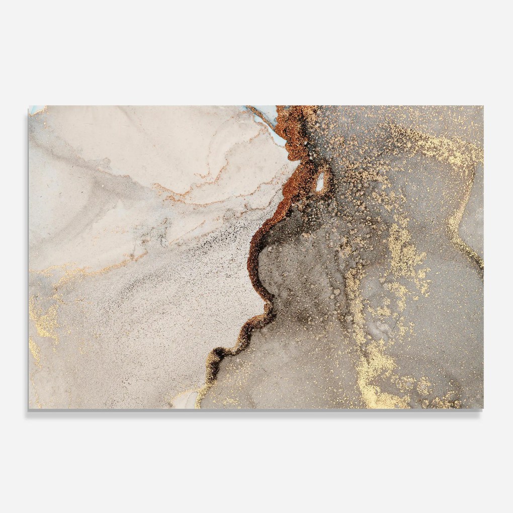 Panou Sticla Bucatarie, 30x40cm, Protectie aragaz, Antistropi, Termorezistent, Abstracte, Marble, Grey Gold Marble Gigapixel Art Scale 0_50x