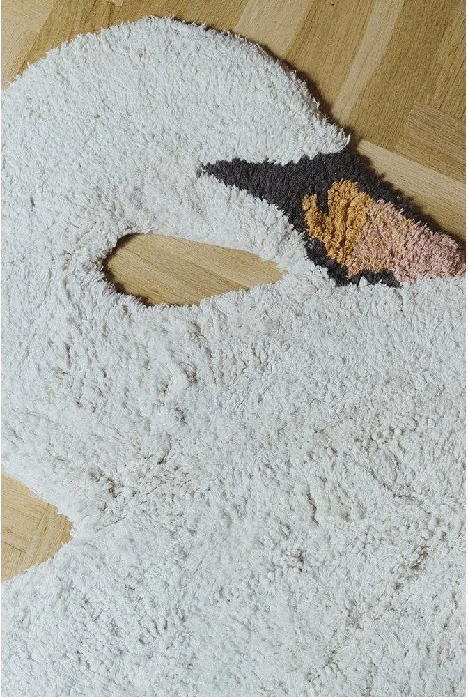 Covor pentru copii crem lavabil/țesut manual din bumbac 100x120 cm Swan – Lorena Canals