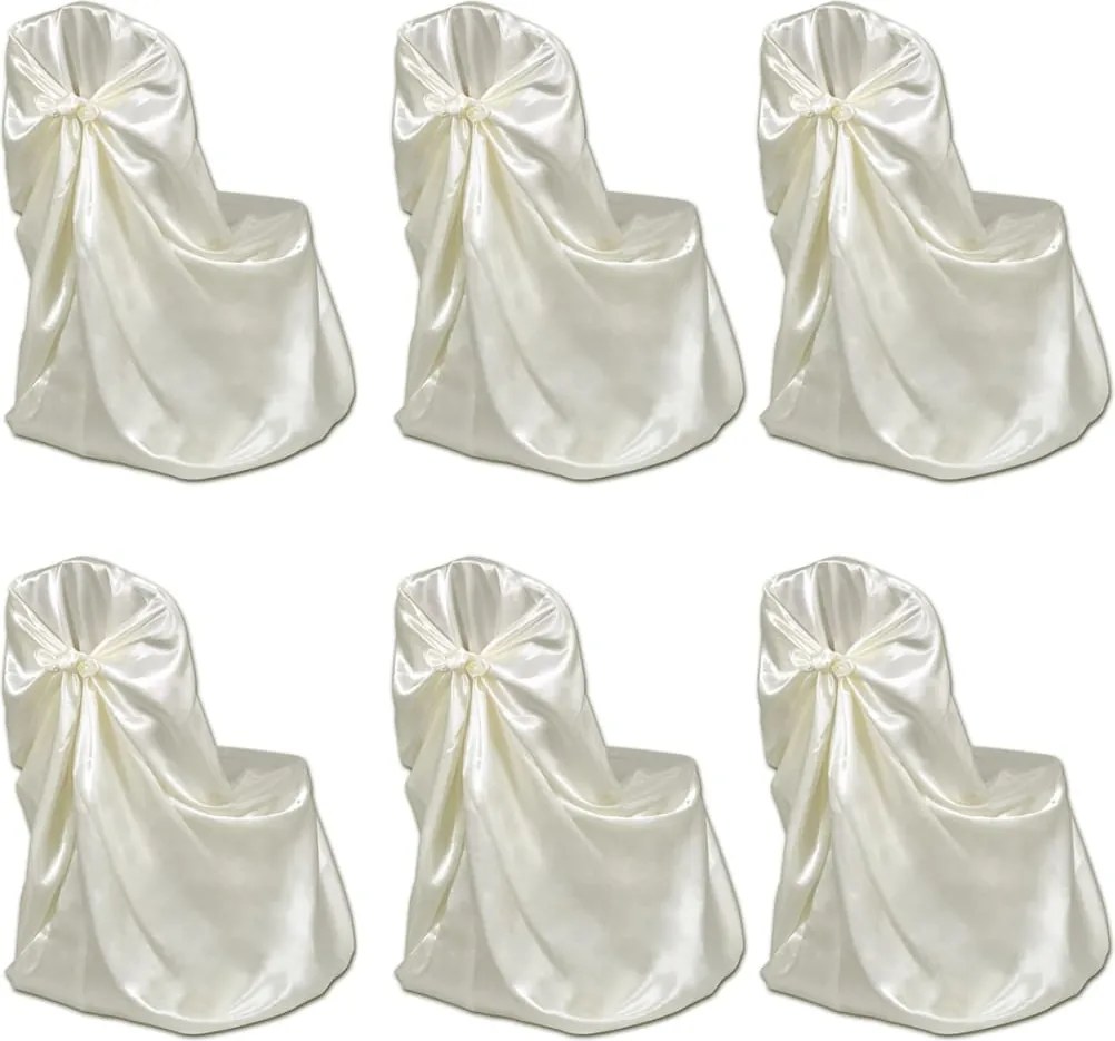 vidaXL Husă pentru scaun crem, 6 buc., pentru banchet de nuntă