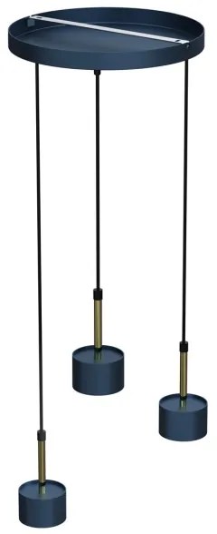 Lustră pe cablu ARENA 3xGX53/11W/230V albastră/aurie