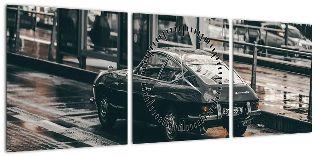 Tablou - Mașina în mișcare (cu ceas) (90x30 cm)