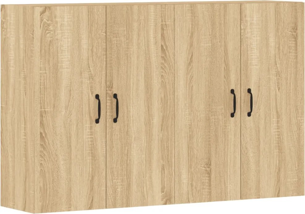 vidaXL Dulapuri montate pe perete 2 buc stejar Sonoma, lemn prelucrat