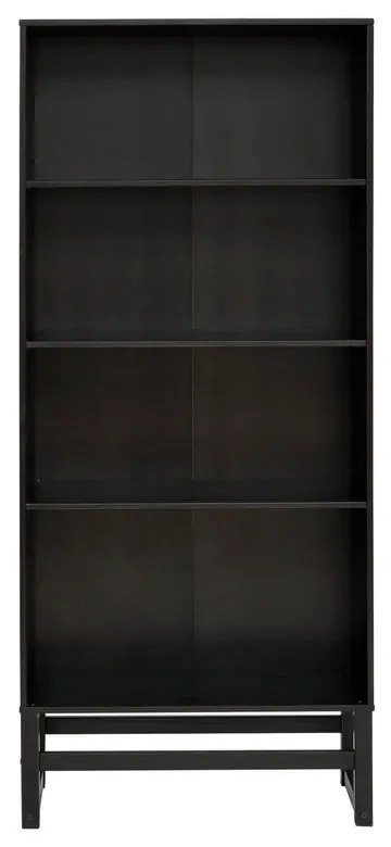 Bibliotecă neagră din lemn masiv de pin 75x175 cm Jolene - Støraa