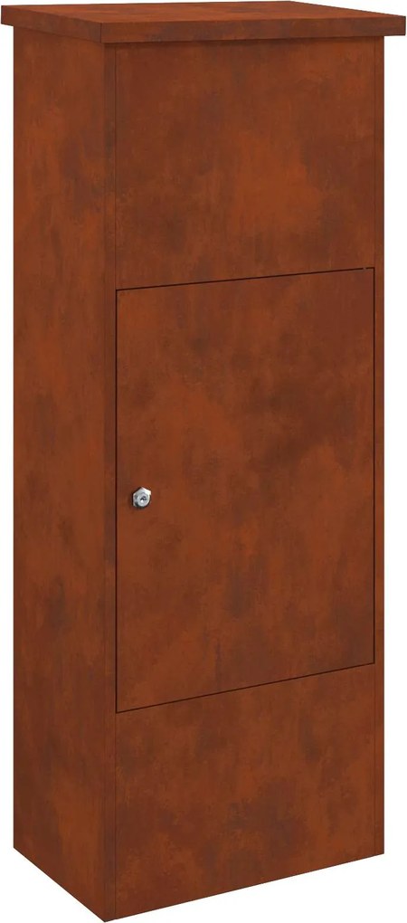 vidaXL Cutie pentru colet cu depozitare Ruginit 44,5 x 29 x 110,5 cm