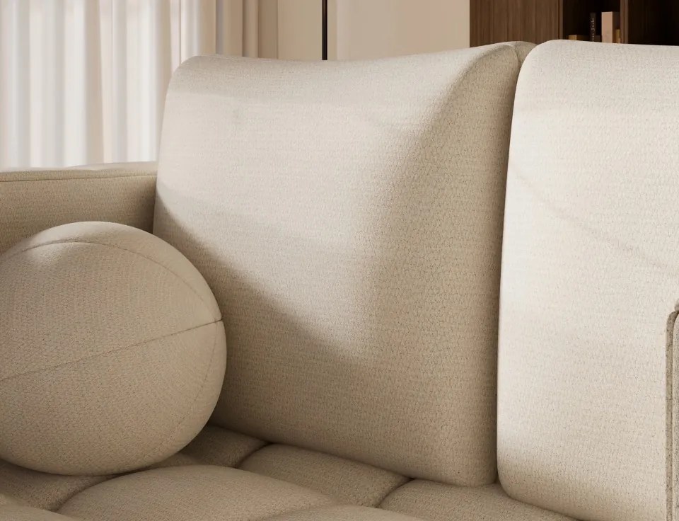 Canapea Kastol , alb chenille extensibil, 137x71x74 cm – Soreli 01