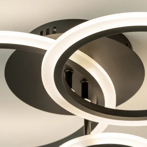 Lustră LED dimabilă aplicată Brilagi ORBITS LED/40W/230V 3000-6500K negru + telecomandă