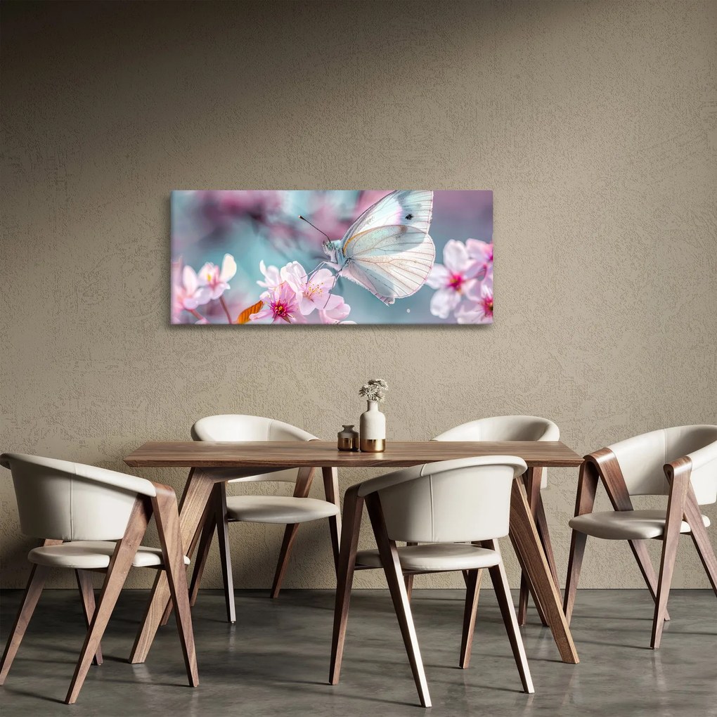 Tablou - Fluture pe un cireș (120x50 cm)