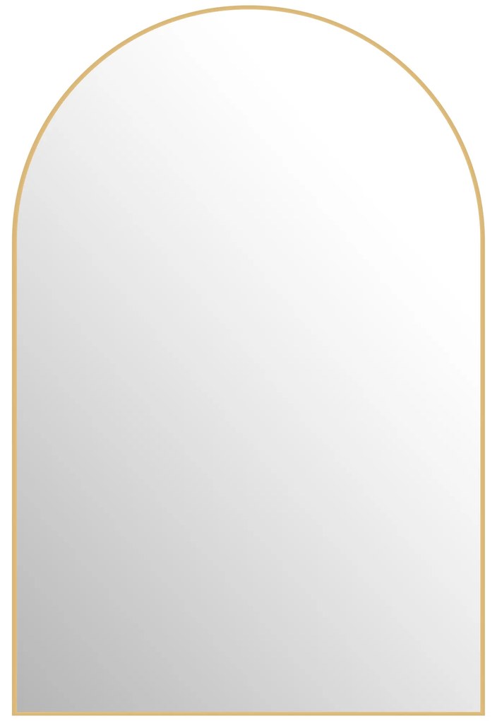 HOMCOM Oglindă murală arcuită oglindă de baie cu cadru din aliaj de aluminiu pentru dormitor living intrare 60 × 90 cm aur | Aosom Romania
