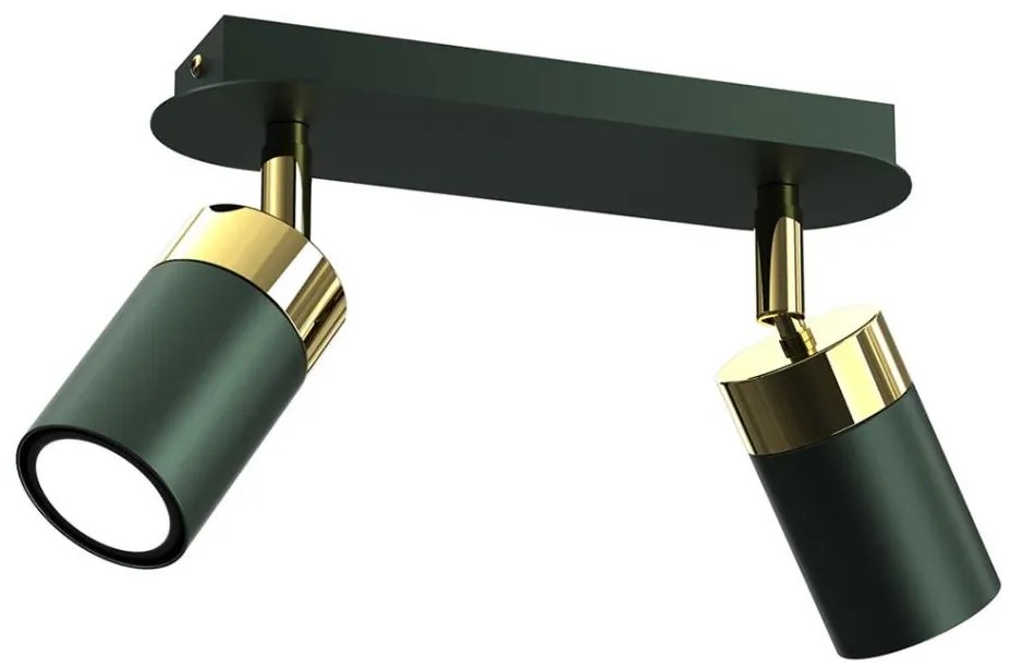 Spot JOKER 2xGU10/25W/230V verde/auriu