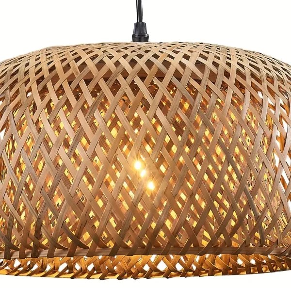 Lustră pe cablu KORFU 1xE27/20W/230V d. 38 cm bambus