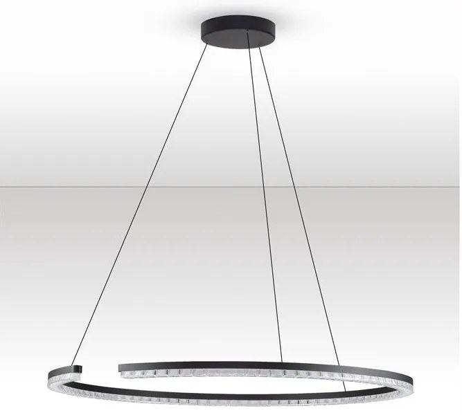 Lustra circulara aluminiu negru GREAMY D-85cm