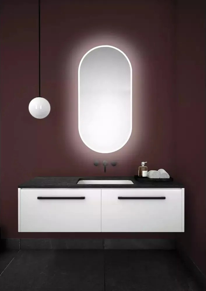 Oglinda ovala LED Dubiel Vitrum Senso Max 50x100 cm