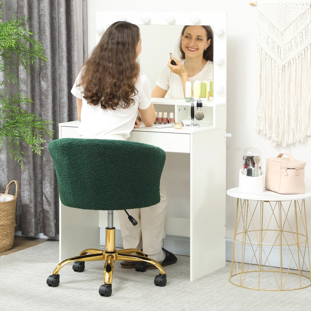 Vinsetto Scaun de birou, scaun de birou ergonomic reglabil în înălțime, scaun pivotant, picior din oțel, verde | Aosom Romania