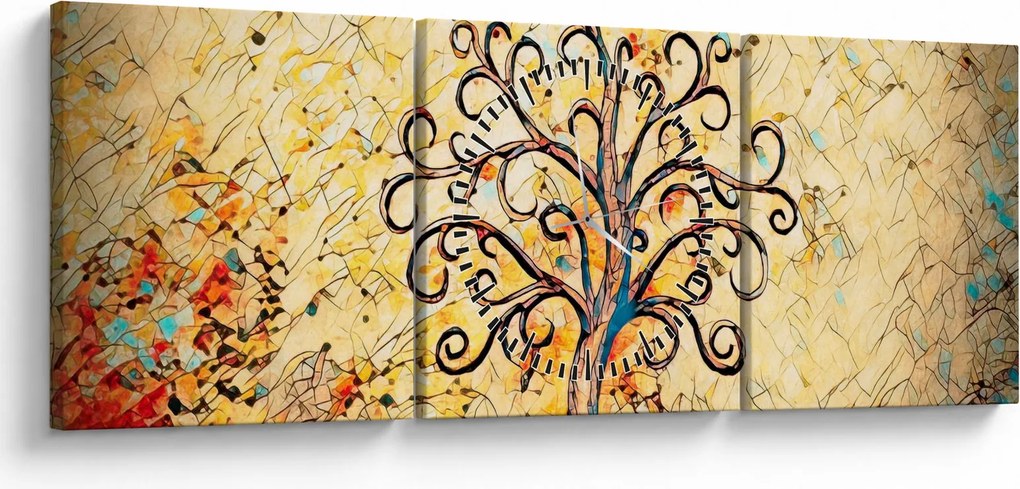 Tablou - Copacul vieții mozaic (cu ceas) (90x30 cm)