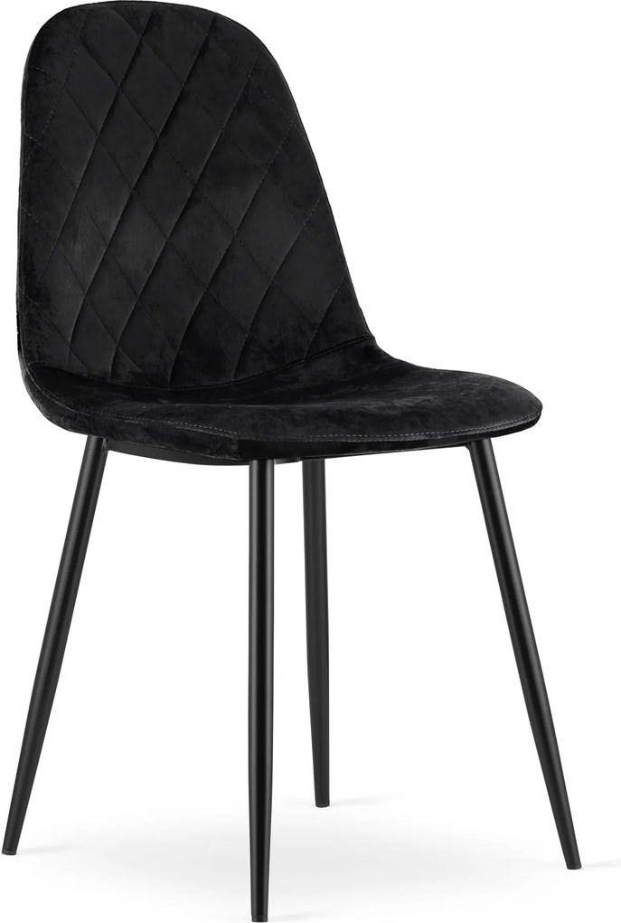 Reducere Scaun din catifea neagra ASTI cu picioare negre a doua calitate