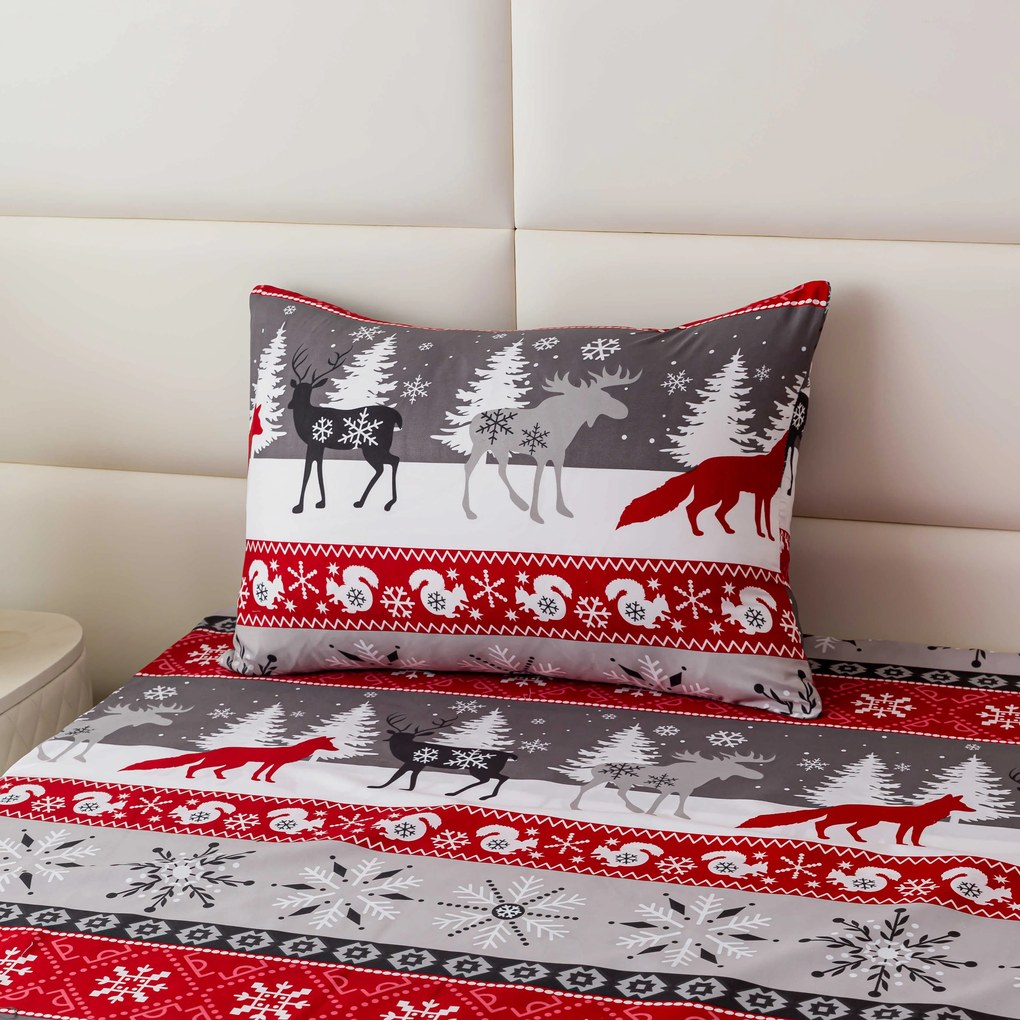 Husa de perna decorativa SNOWY FOREST 50x70 cm, gri