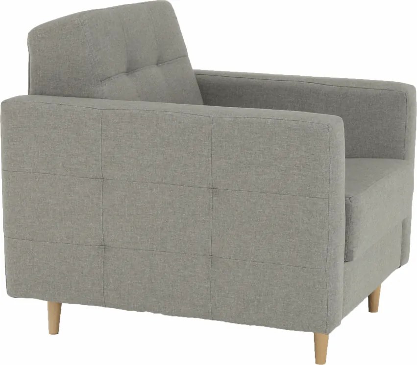 Fotoliu complet tapiţat, material textil gri, AMEDIA