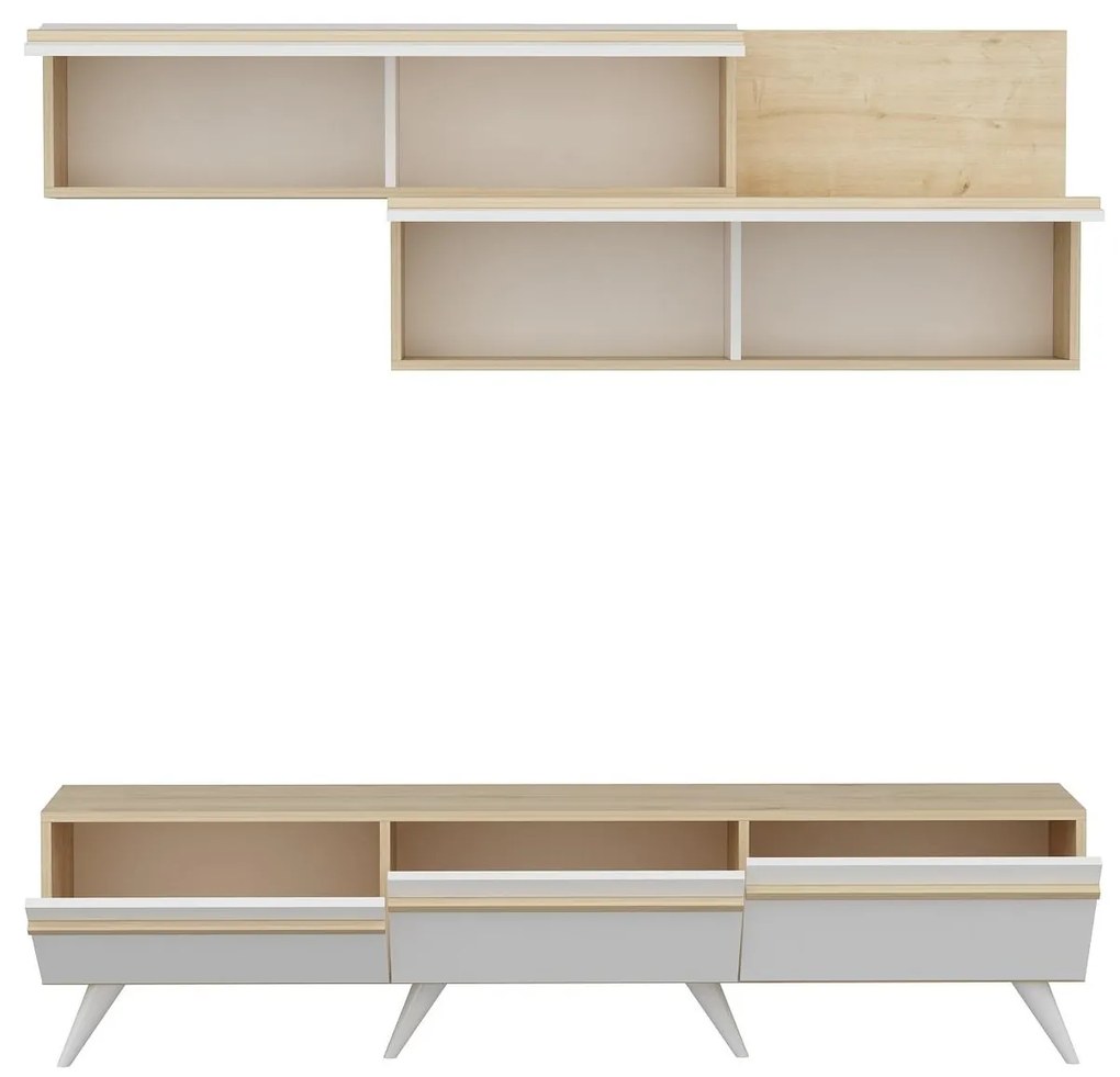 Mobilier living Amstel (Stejar zafir + Alb). 1088822