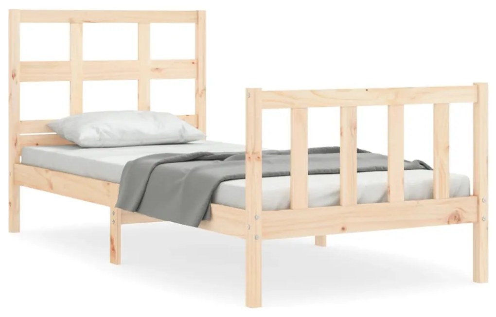 3192996 vidaXL Cadru de pat cu tăblie, 90x200 cm, lemn masiv