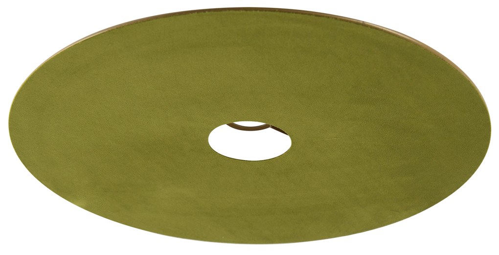 Abajur plat catifea verde cu aur 45 cm