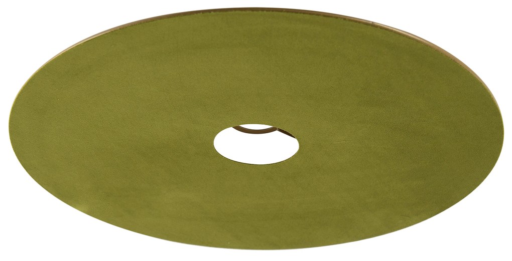 Abajur plat din catifea verde cu auriu 45 cm