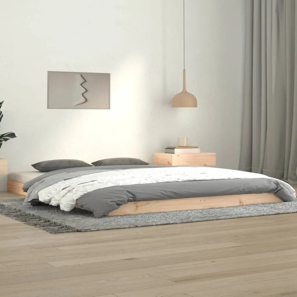 vidaXL Cadru de pat, 140x190 cm, lemn masiv de pin