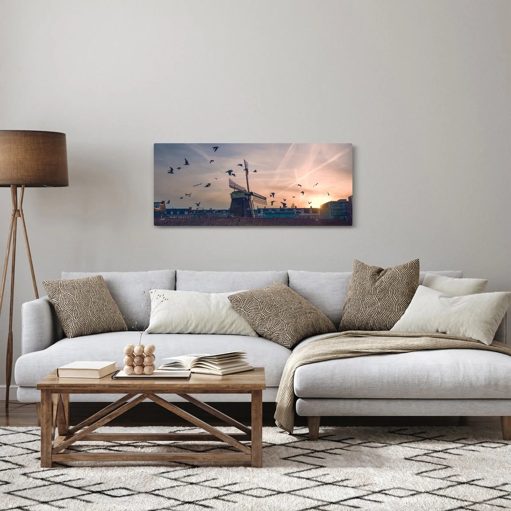 Tablou cu moară de vânt (120x50 cm)