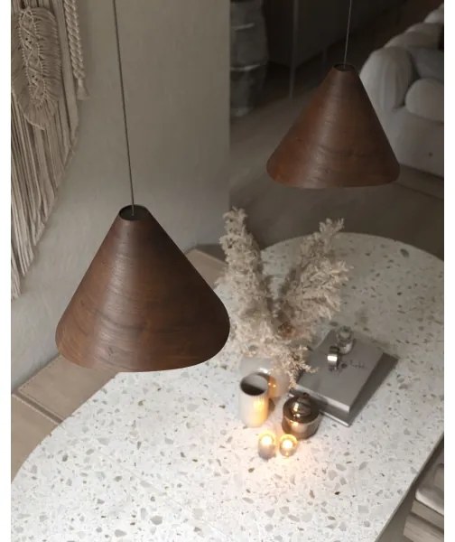 Lustră pe cablu MAXLIGHT P0548 SAKURA 1xE27/60W/230V d. 33,5 cm nuc