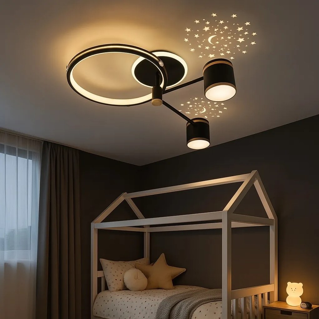 Lustră LED 50cm, 80W Modernă cu 3 Tipuri de Lumină și Telecomandă – Model 9232/4