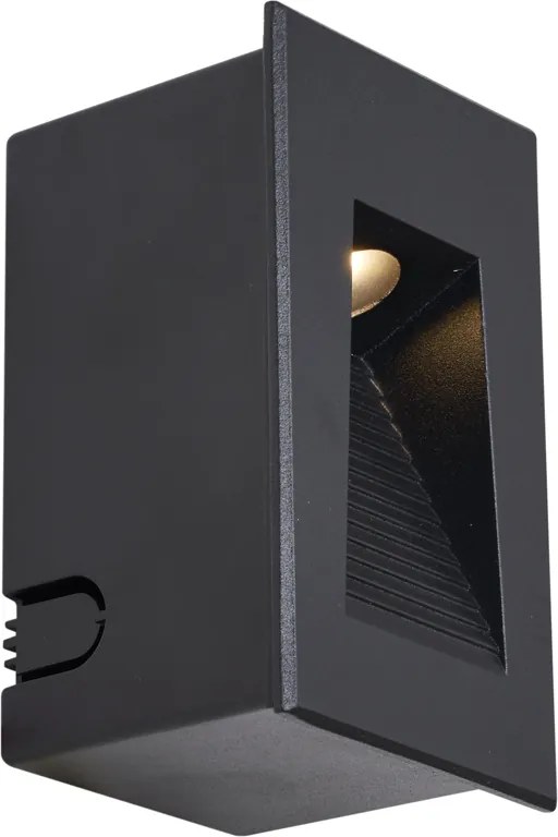 Set de 6 Aplice Moderne Îngropate Negre 7cm Incl. LED IP65 - Trem