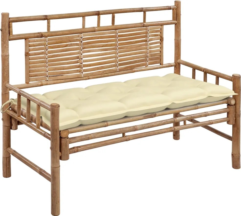 vidaXL Bancă de grădină cu pernă, 120 cm, bambus