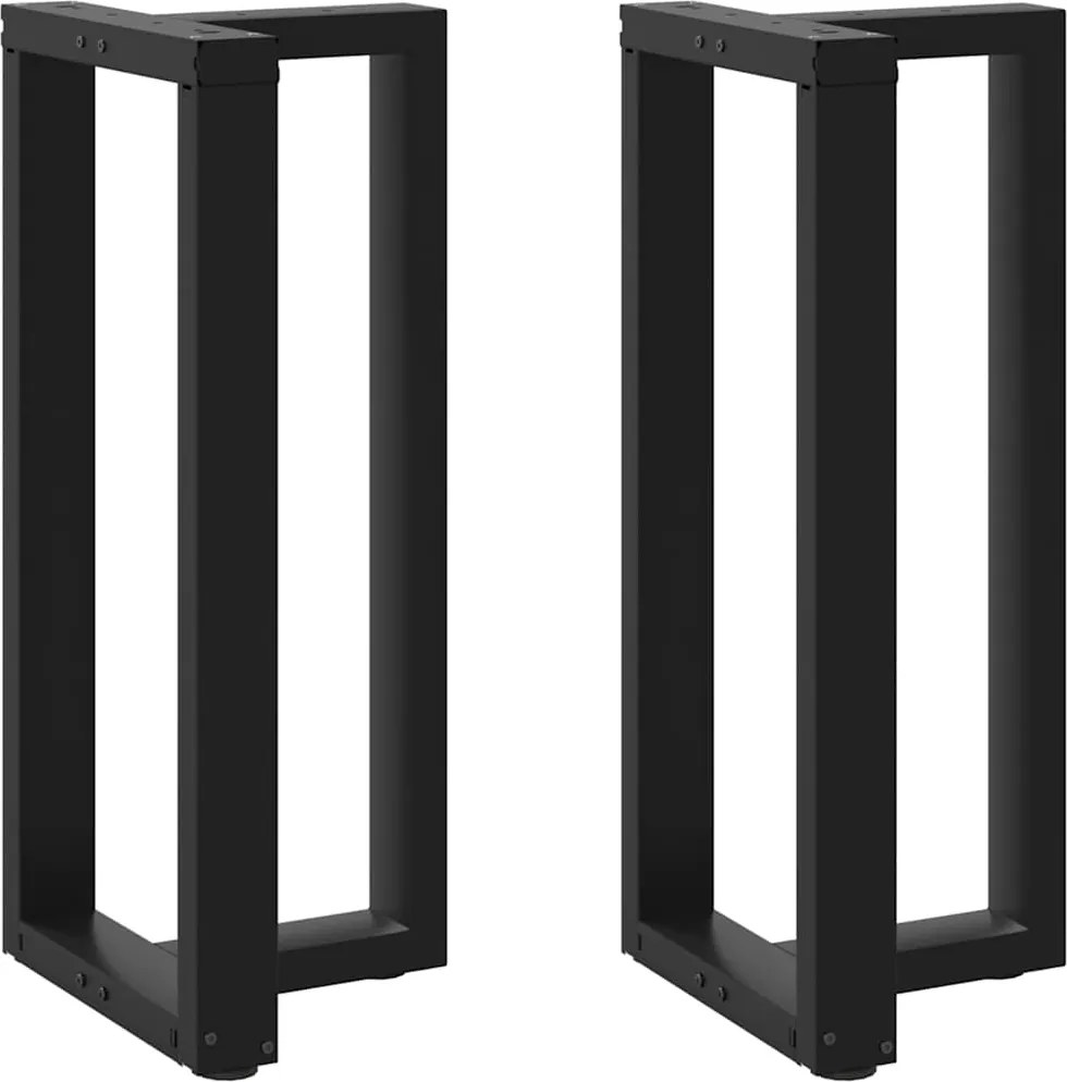 vidaXL Picioare de masă de bar în formă de T, 2 buc., negru, 50x35x(90-91) cm, oțel
