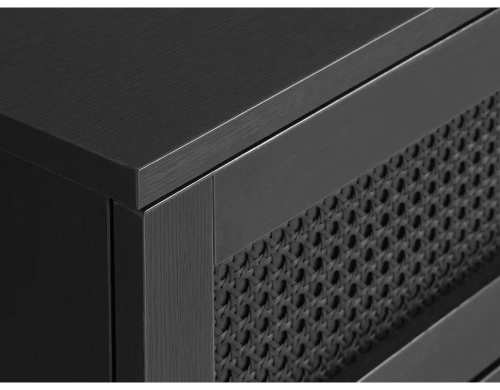 Masă TV neagră cu aspect de lemn de stejar 120x43 cm Pensacola – Unique Furniture