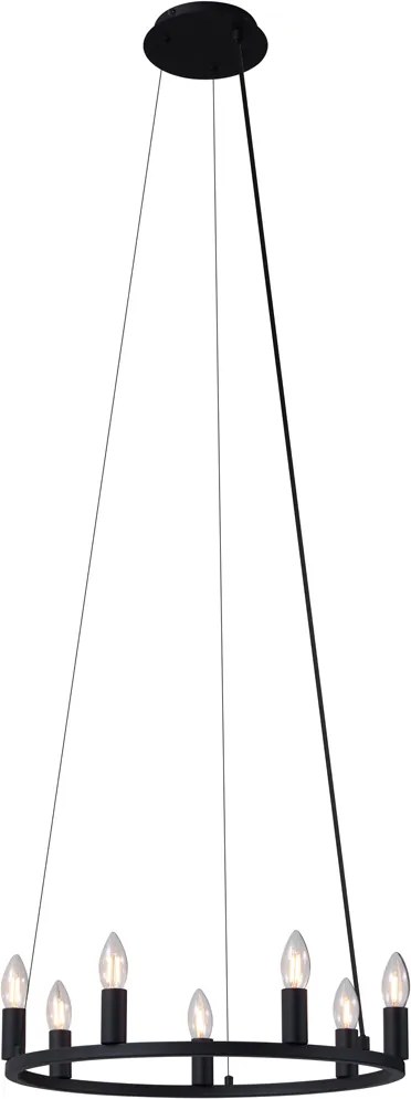 Lampa suspendată inteligentă neagră cu 7 lumini, inclusiv WiFi C35 - Knight