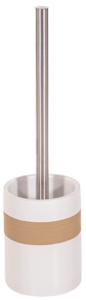 Recipient ceramic pentru perie BEIGE + perie WC