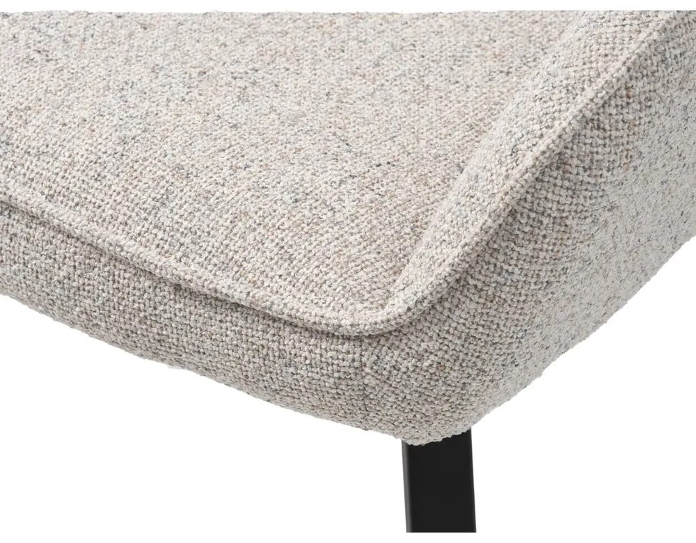 Scaun de sufragerie gri deschis cu cotiere tapițat Alma – Unique Furniture