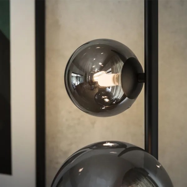 Ideal Lux - Lampă de podea LED PERLAGE 4xG9/3W/230V negru/fumuriu