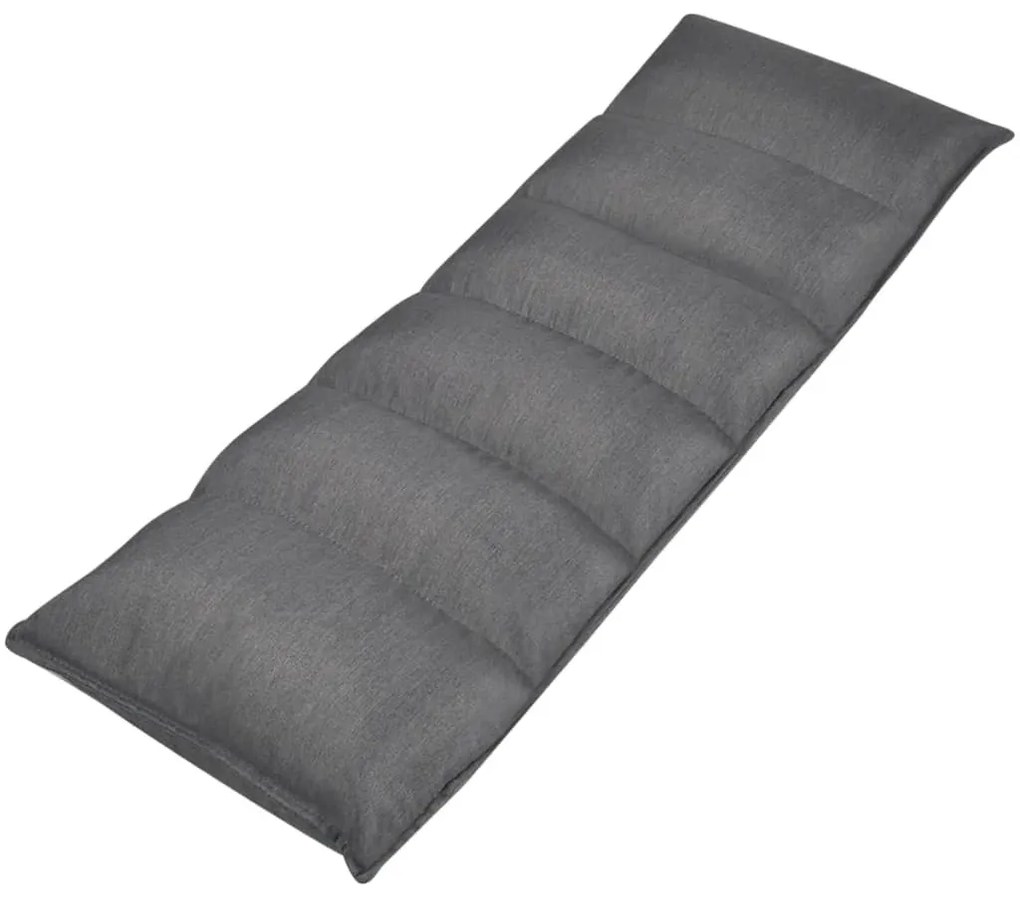 242397 vidaXL Șezlong de podea pliabil, gri, material textil