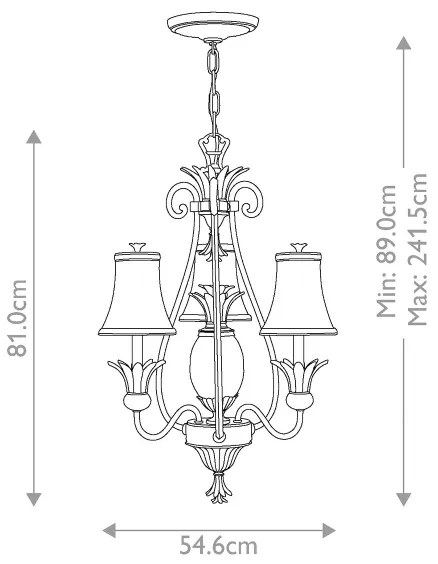 Lustră pe lanț Hinkley HK-PLANT3-PZ PLANTATION 4xE14/40W/230V bronz