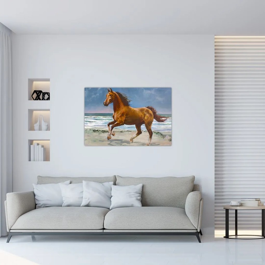 Tablou - Caii pe plajă (90x60 cm)