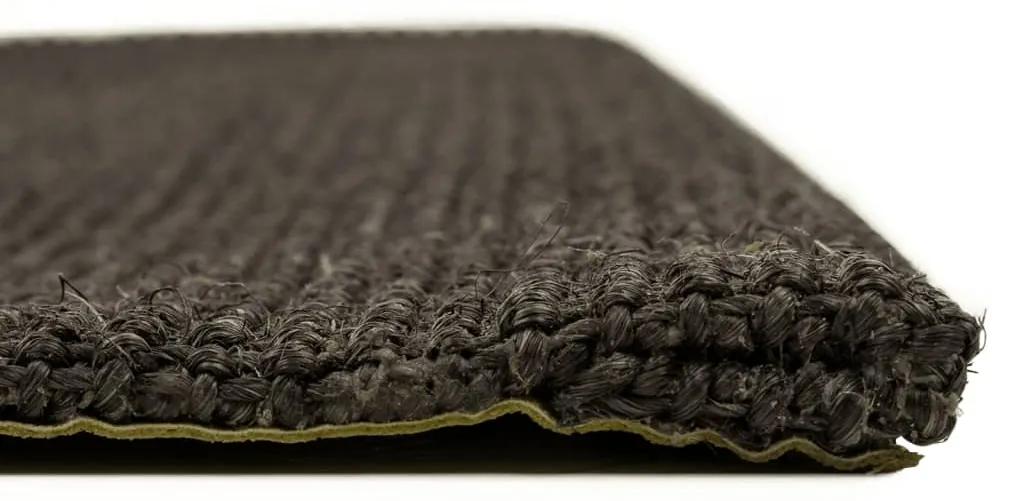 Covor din sisal natural, negru, 66x300 cm Negru, 66 x 300 cm