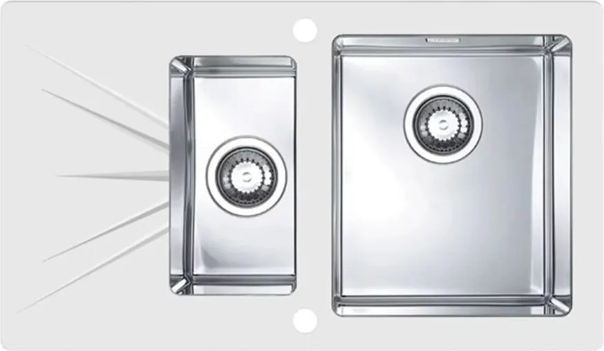 Chiuveta inox Alveus Karat 20 inox - alb 86x50 cm dreapta