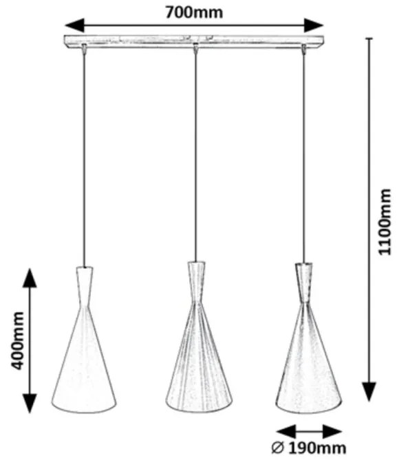 Lustra suspendata design modern Trincola alb, argintiu, negru