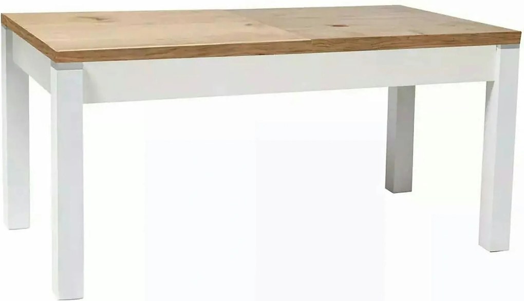Masa extensibila KLEOPATRA, stejar/alb, PAL laminat 124/164x64x59/71 c