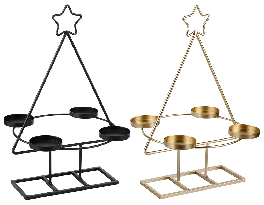 Coroană de Advent, aurie, metalică, BASIL