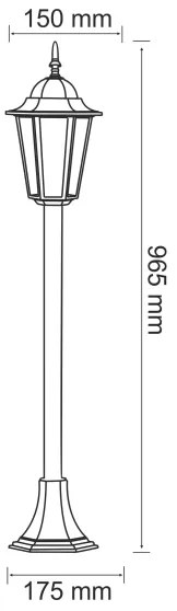 Corp de iluminat exterior 1xE27/20W/230V IP43 patină