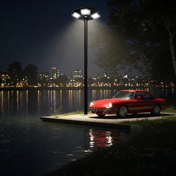 Lampă LED stradală solară cu senzor LED/22W/6V 6500K IP65 negru + telecomandă