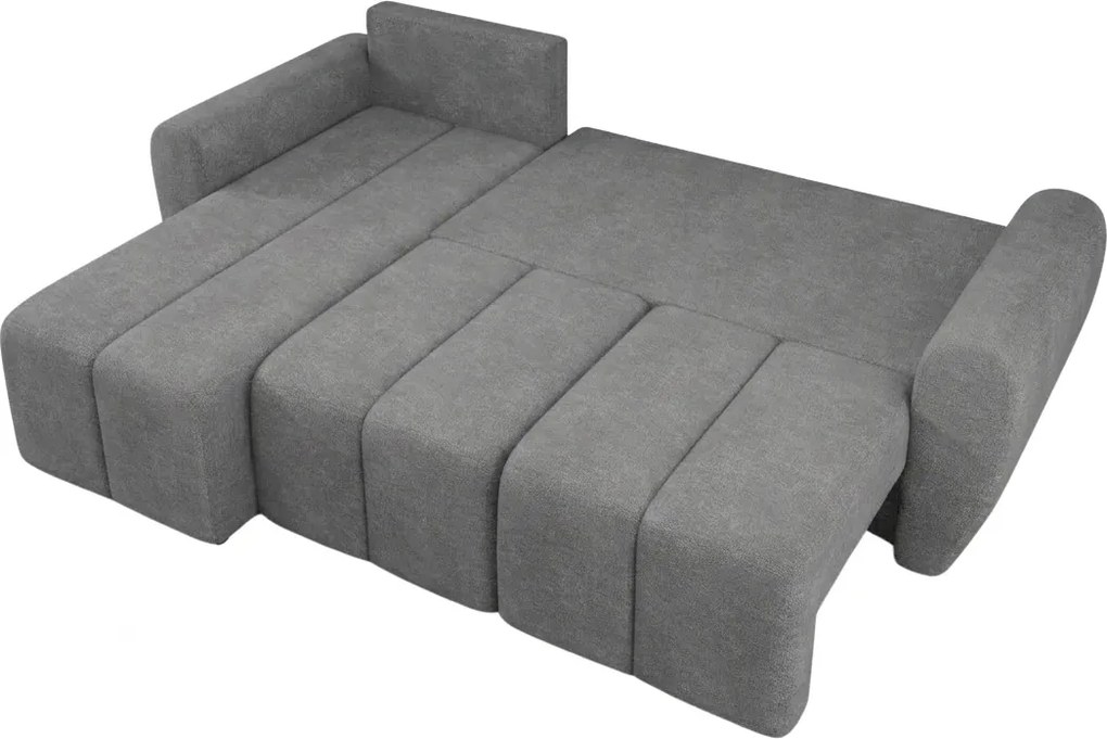 Coltar extensibil de colt SEVIO, gri, reversibil, 246x145 cm + 2 perne GRATUIT