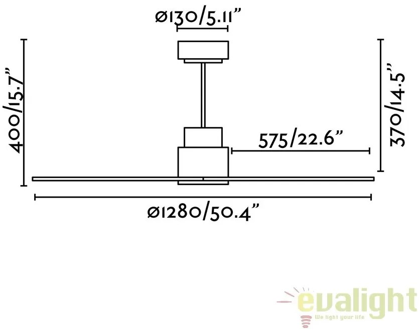 Ventilator de tavan cu telecomanda NASSAU alb 33487